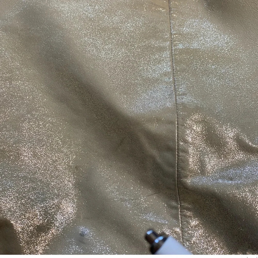 VINTAGE COACH POPPY METALLIC GOLD CHAMPAGNE LEATHER LARGE SHOULDER BAG - Picture 15 of 16